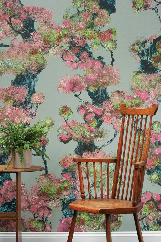 Wee Pinyin Wallpaper - Warm Mint - Timorous Beasties - DWN/PIN/ENW/03 - Premier Wallcovering