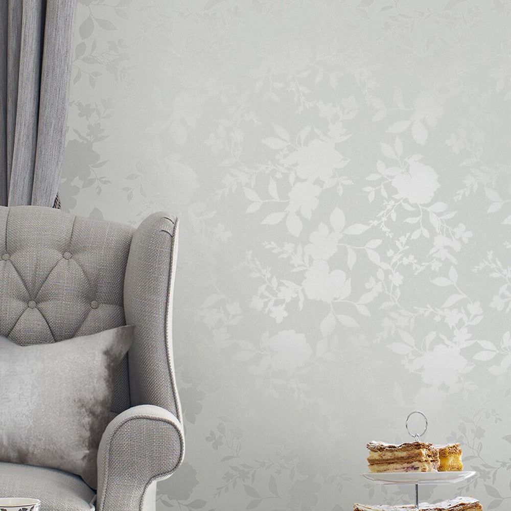Westbourne Wallpaper - Silver - Laura Ashley - 118485 - Premier Wallcovering