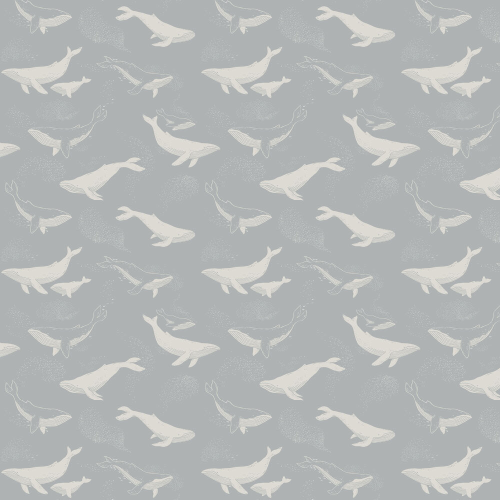 Whales Wallpaper - Baby Blue - Boråstapeter - 6942 - Premier Wallcovering