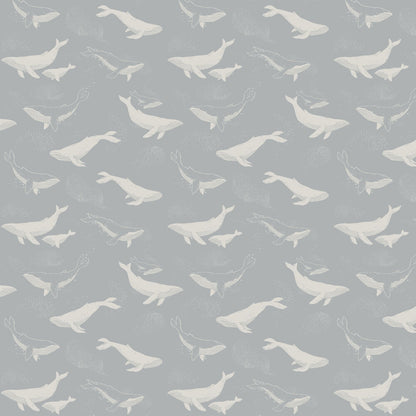 Whales Wallpaper - Baby Blue - Boråstapeter - 6942 - Premier Wallcovering