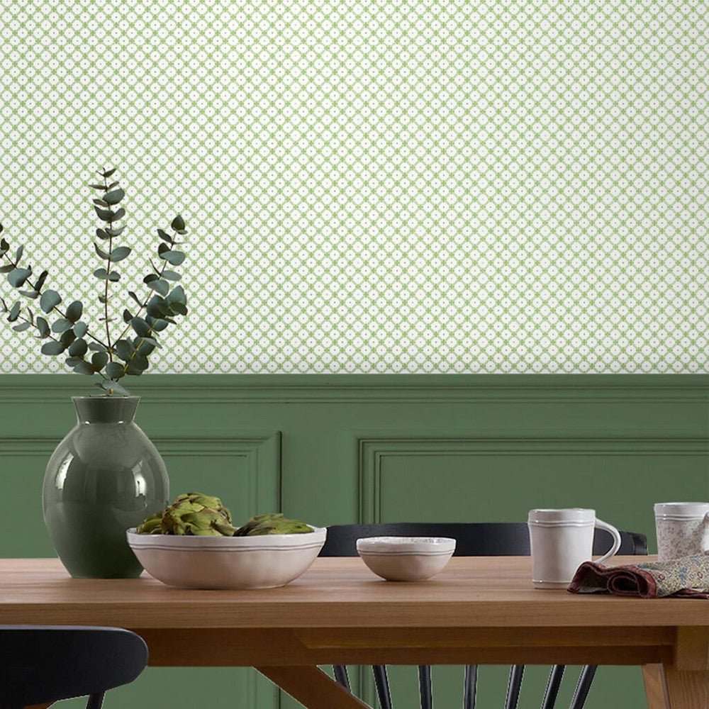 Wickerwork Wallpaper - Leaf Green - Laura Ashley - 119848 - Premier Wallcovering