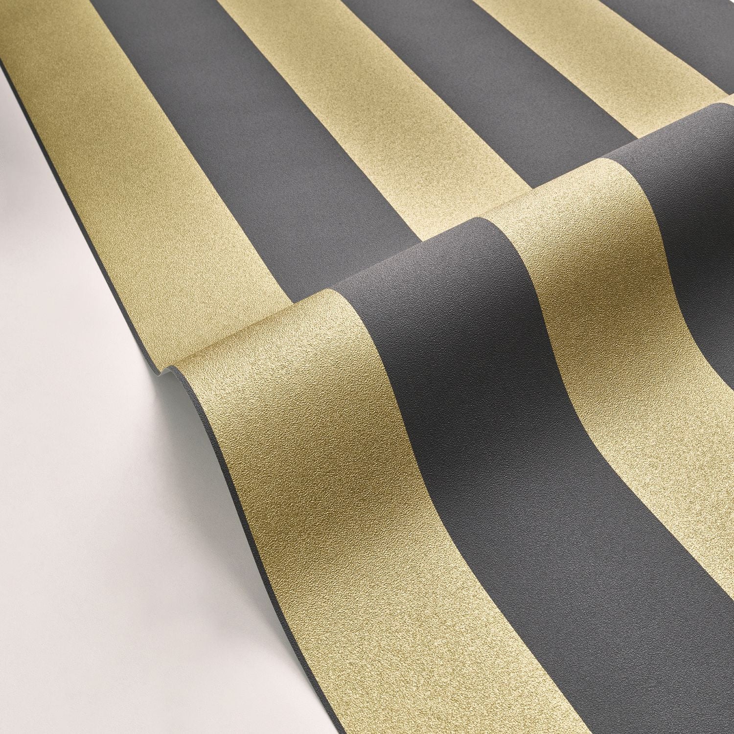 Wide Lines Wallpaper - Noir Doree - Caselio - 104029329