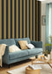 Wide Lines Wallpaper - Noir Doree - Caselio - 104029329