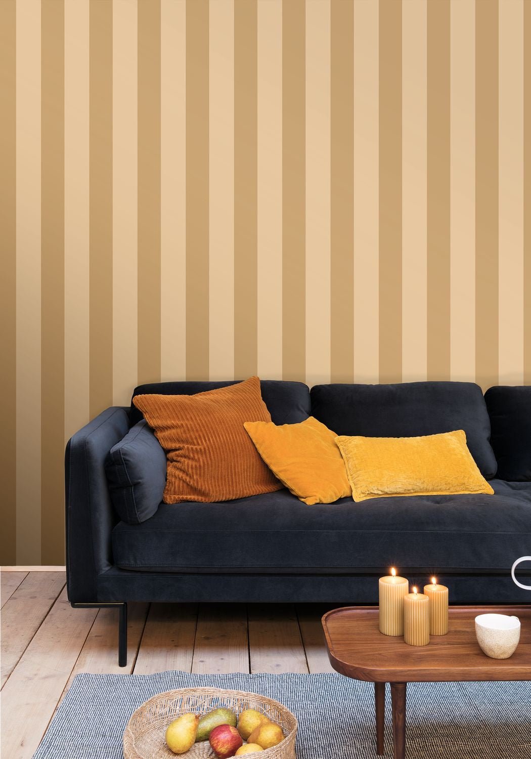 Wide Lines Wallpaper - Miel - Caselio - 104021180