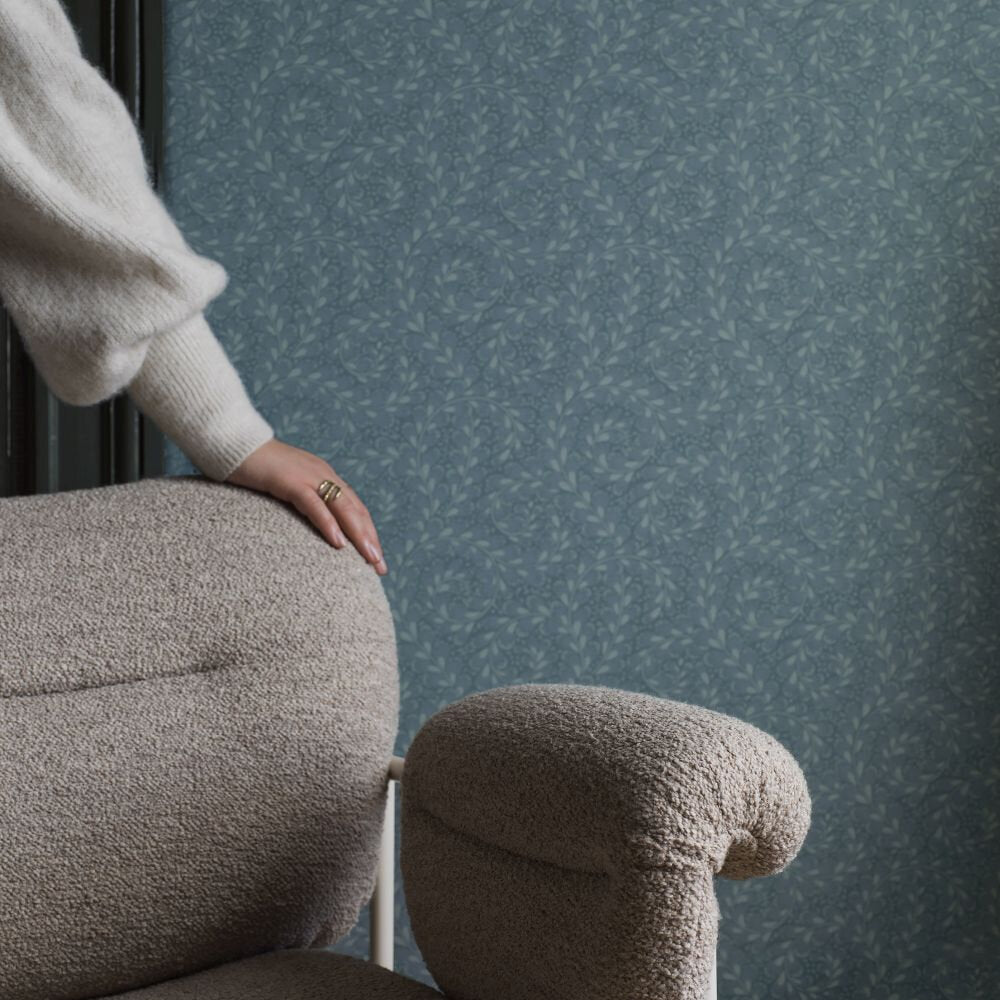 Wild Ferns Wallpaper - Blue - Boråstapeter - 2254 - Premier Wallcovering