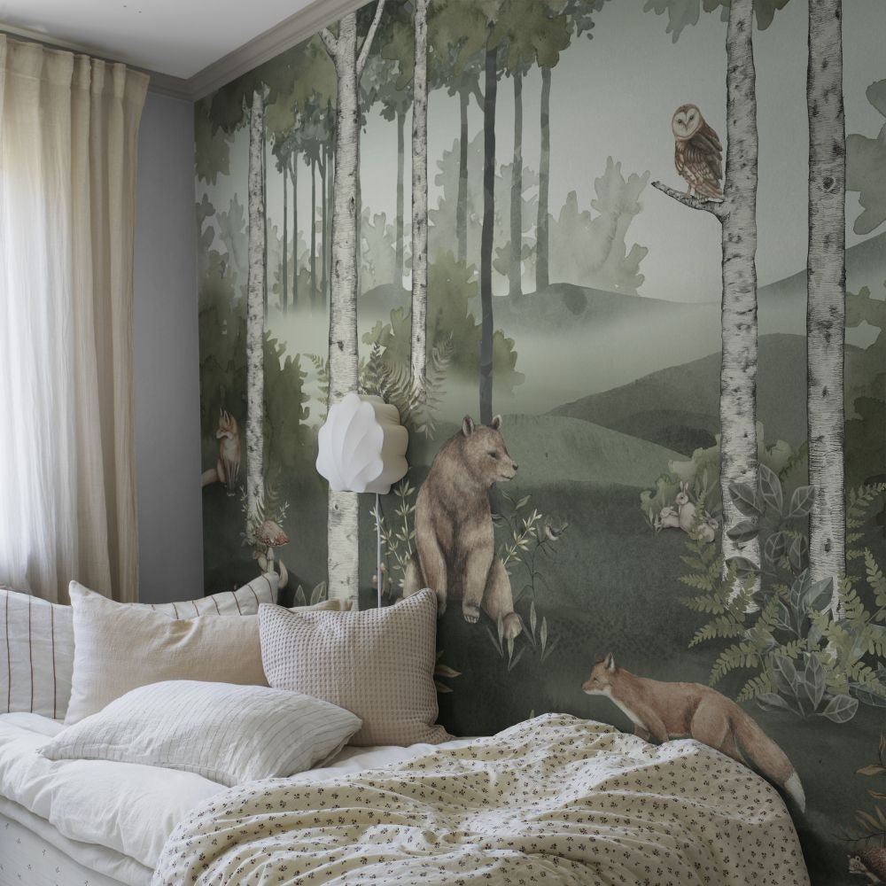 Wild Forest Mural Wallpaper - Multi - Boråstapeter - 6943 - Premier Wallcovering