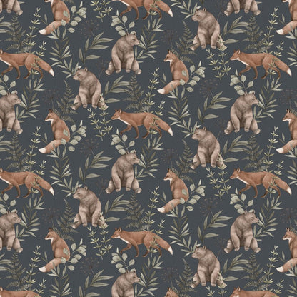 Wild Forest Wallpaper - Charcoal - Boråstapeter - 6920 - Premier Wallcovering