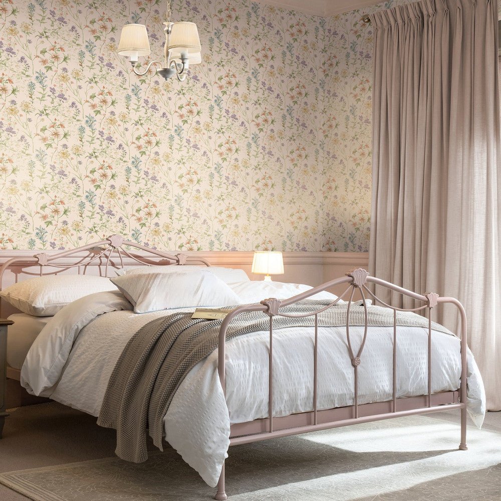 Wild Meadow Wallpaper - Chalk Pink - Laura Ashley - 122764 - Premier Wallcovering