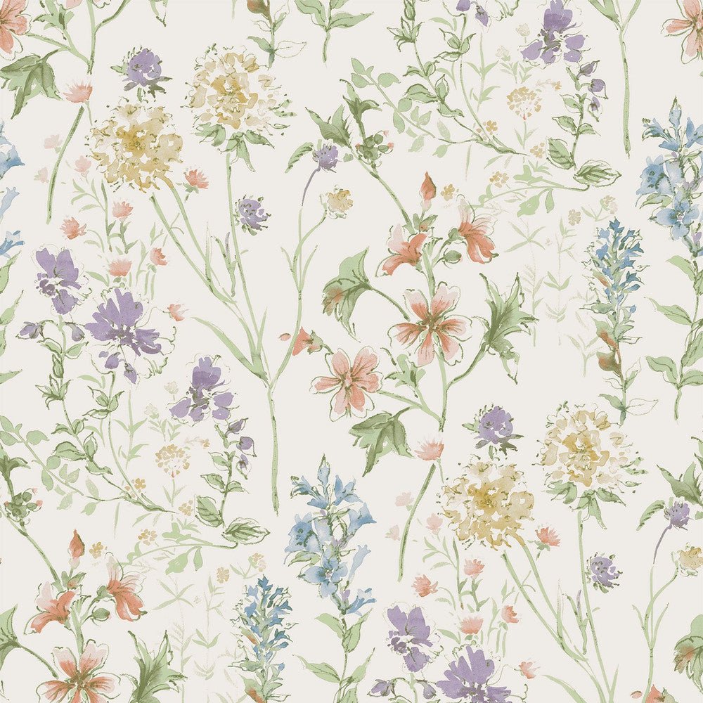 Wild Meadow Wallpaper - Chalk Pink - Laura Ashley - 122764 - Premier Wallcovering