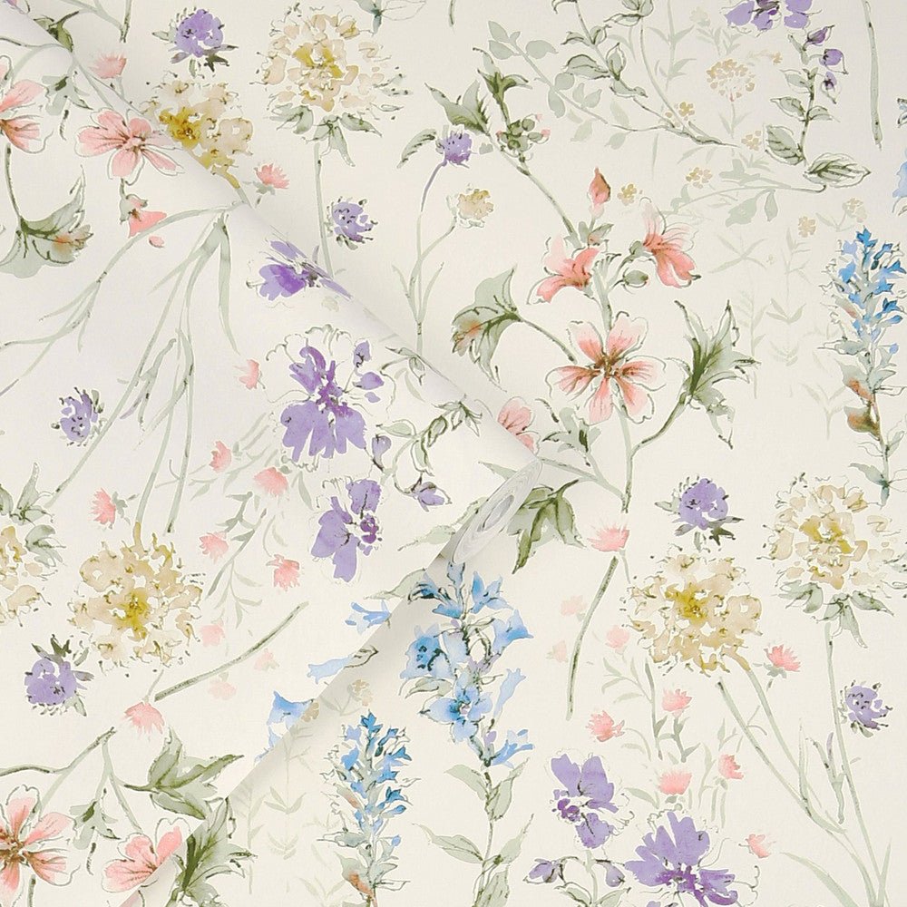 Wild Meadow Wallpaper - Chalk Pink - Laura Ashley - 122764 - Premier Wallcovering