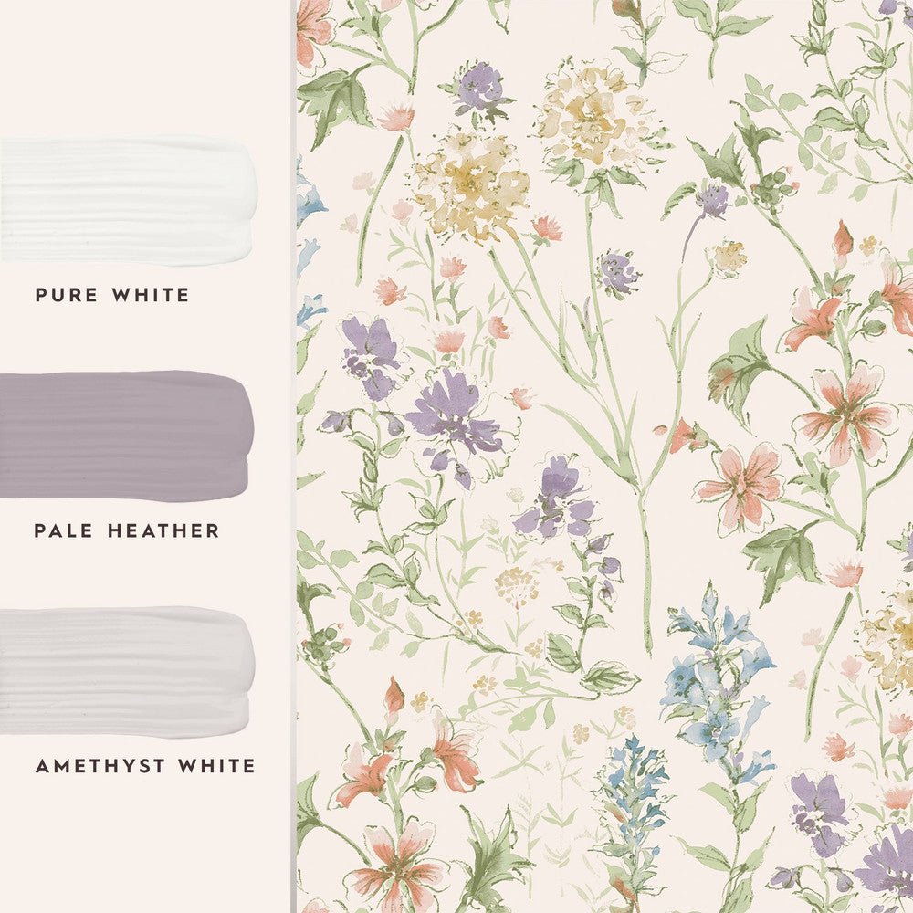 Wild Meadow Wallpaper - Chalk Pink - Laura Ashley - 122764 - Premier Wallcovering