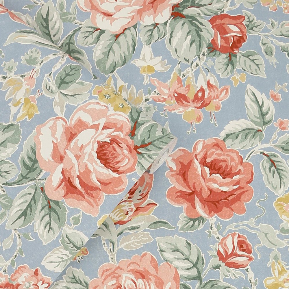 Wild Roses Wallpaper - Ochre Yellow - Laura Ashley - 122753 - Premier Wallcovering