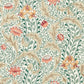 Wild Tulip & Vine Wallpaper - Coral/Teal - Morris & Co - 217578 - Premier Wallcovering