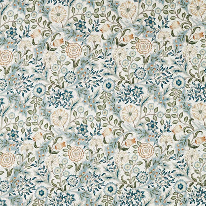 Wilhelmina Wide Width Fabric - Soft Blue/Peach - Morris & Co - 227293 - Premier Wallcovering