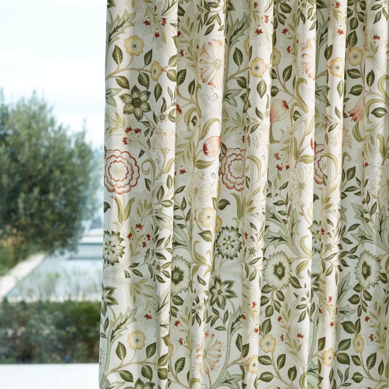 Wilhelmina Wide Width Fabric - Soft Blue/Peach - Morris & Co - 227293 - Premier Wallcovering