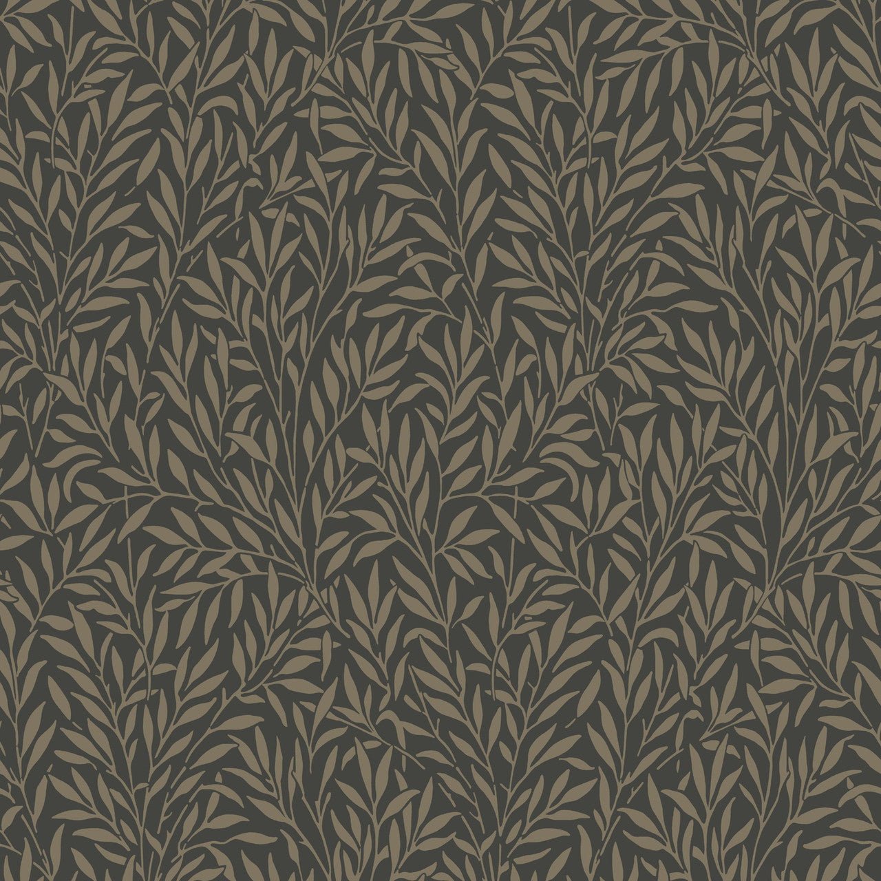 Willow Arts and Crafts Wallpaper - Noir - Casadeco - 86359501 - Premier Wallcovering