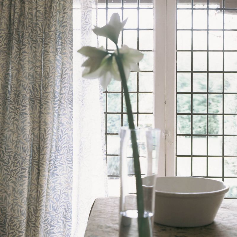 Willow Boughs Fabric - Taupe/Green - Morris & Co - DMCR226470 - Premier Wallcovering