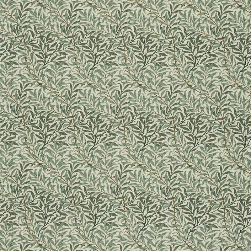 Willow Boughs Fabric - Cream/Green - Morris & Co - DCMF226722 - Premier Wallcovering