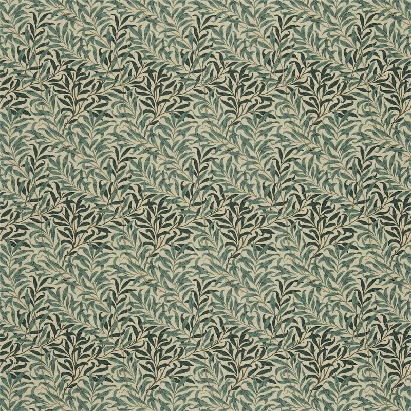 Willow Boughs Fabric - Taupe/Green - Morris & Co - DMCR226470 - Premier Wallcovering