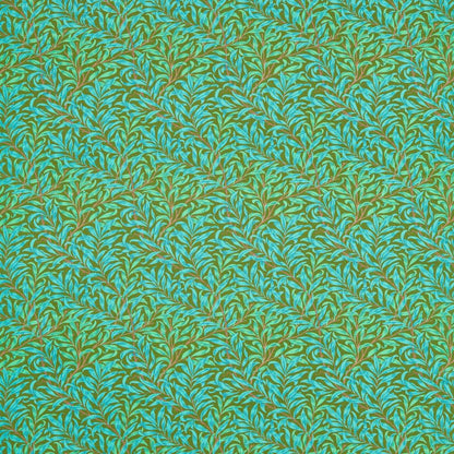 Willow Boughs Fabric - Olive/Turquoise - Morris & Co - 226841 - Premier Wallcovering