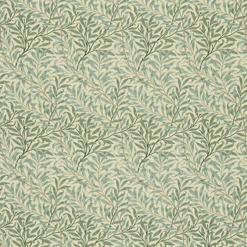 Willow Boughs Fabric - Cream/Pale Green - Morris & Co - 226703 - Premier Wallcovering