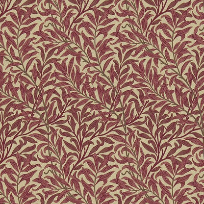Willow Boughs Weave Fabric - Crimson/Manilla - Morris & Co - 230288 - Premier Wallcovering