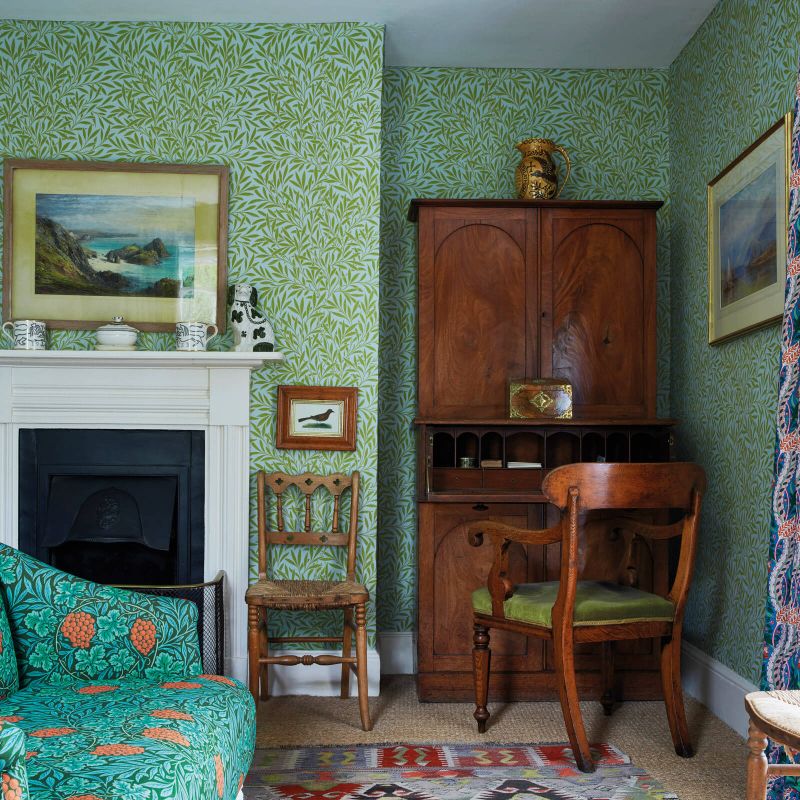 Willow Wallpaper - Sky/Leaf - 216964 - Morris & Co