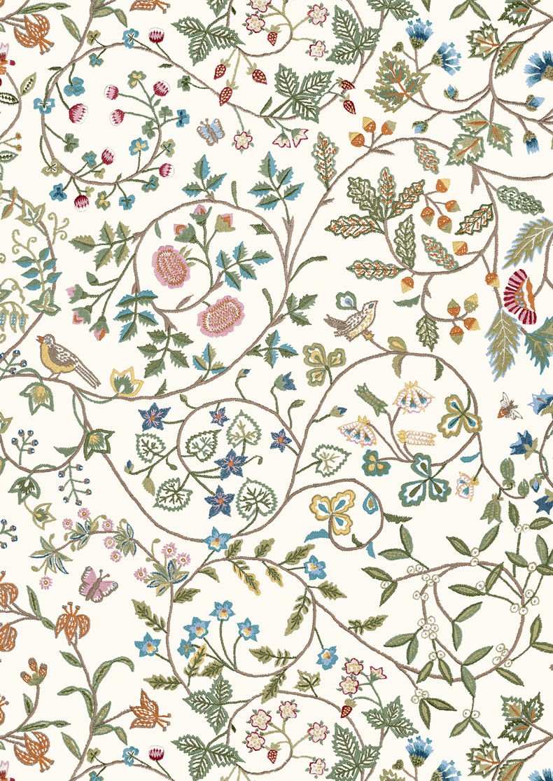 Windrush Wallpaper - White - Lewis & Wood - Premier Wallcovering