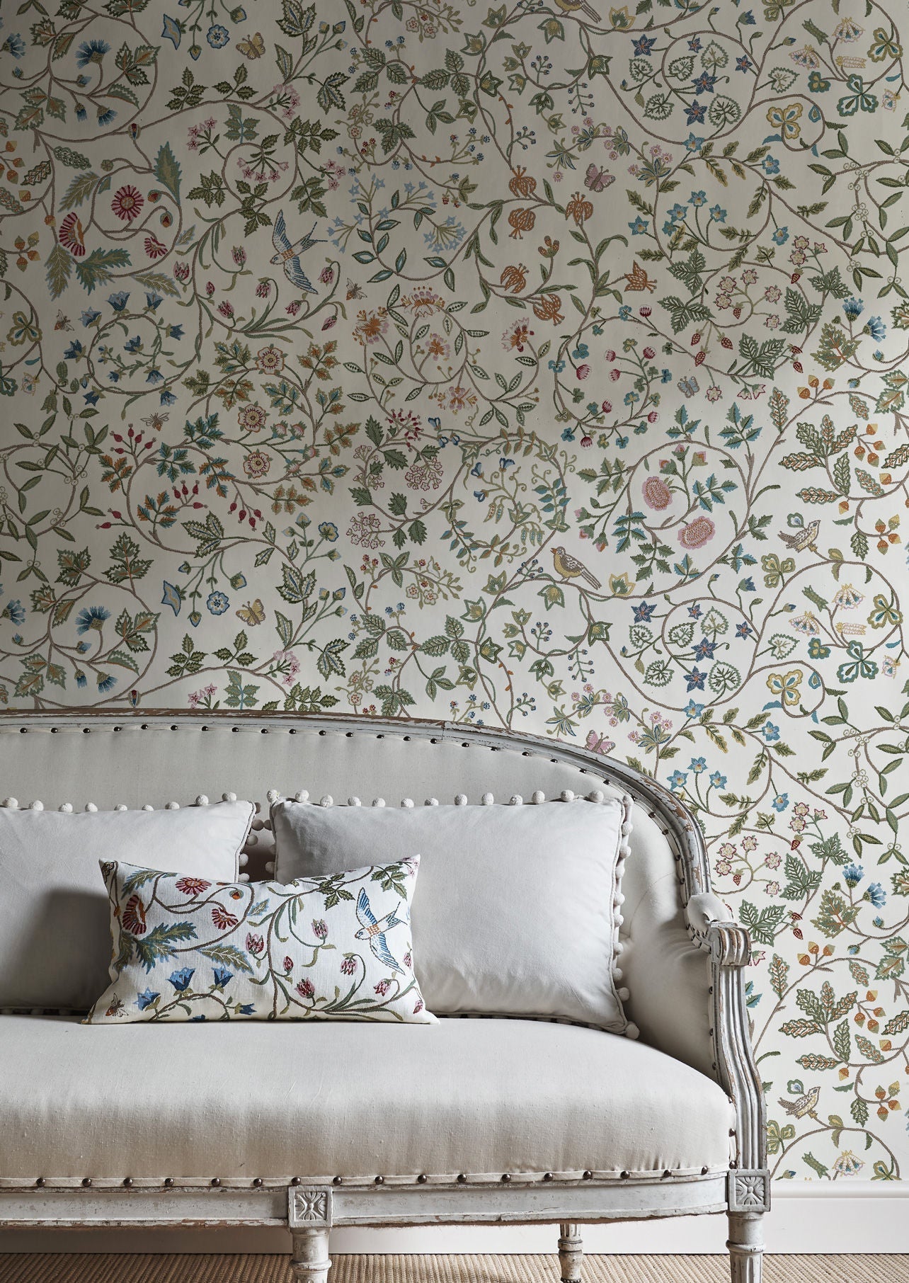 Windrush Wallpaper - White - Lewis & Wood - Premier Wallcovering