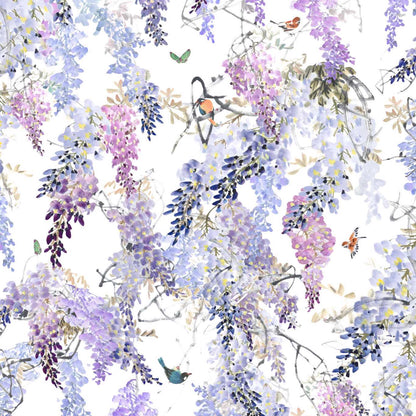 Wisteria Fall Panel A Wallpaper - Lilac - Sanderson - DWAP216296