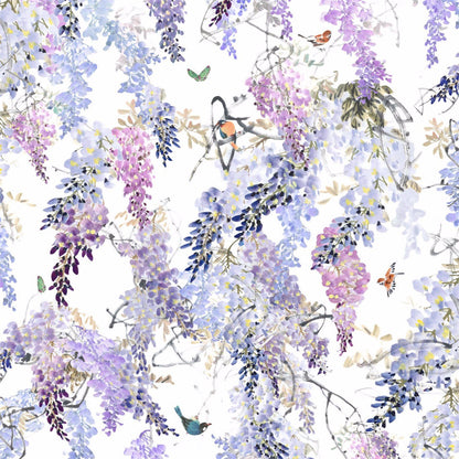 Wisteria Fall Panel B Wallpaper - Lilac - Sanderson - DWAP216297