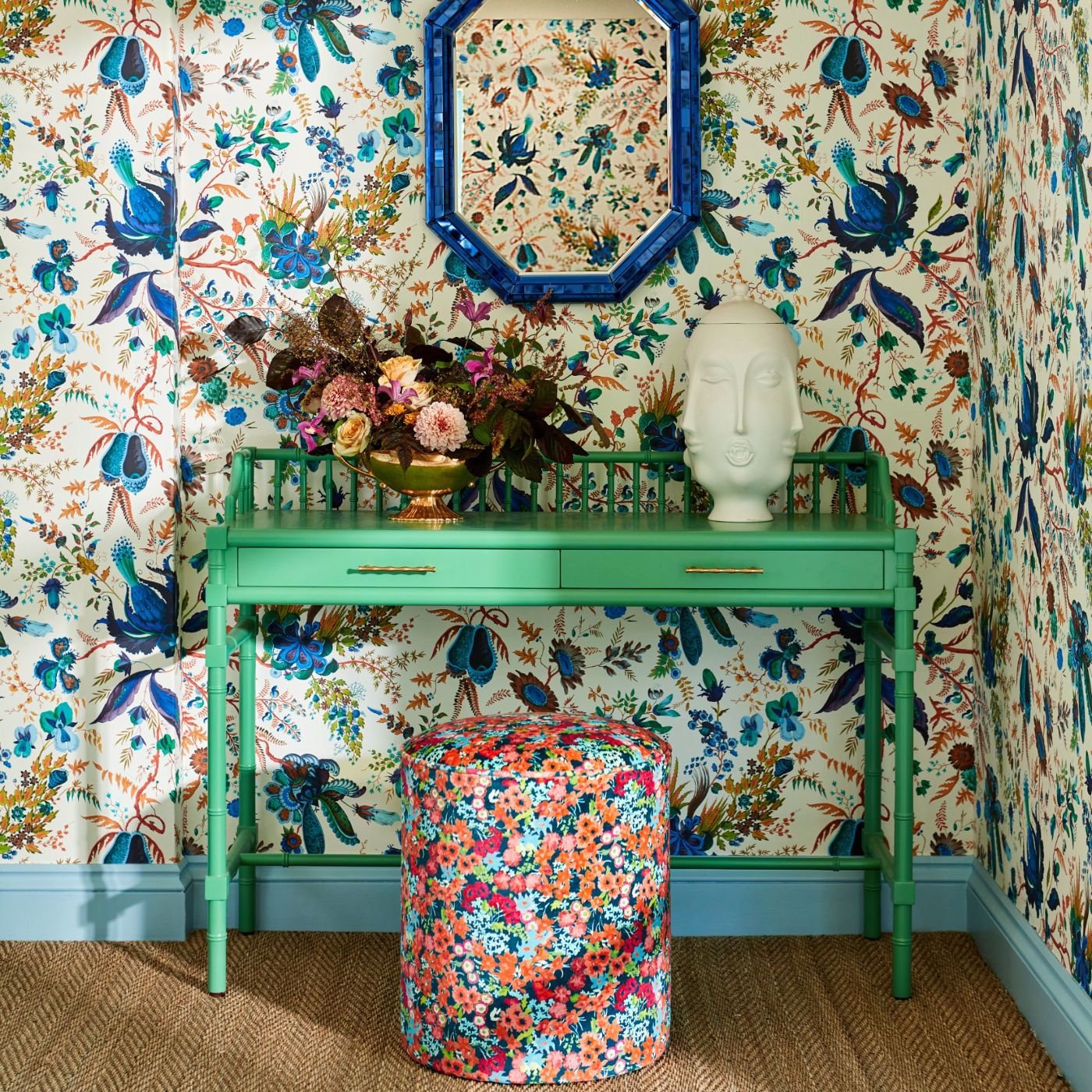 Wonderland Floral Wallpaper - Lapis/Emerald/Carnelian - Harlequin - HSRW113067
