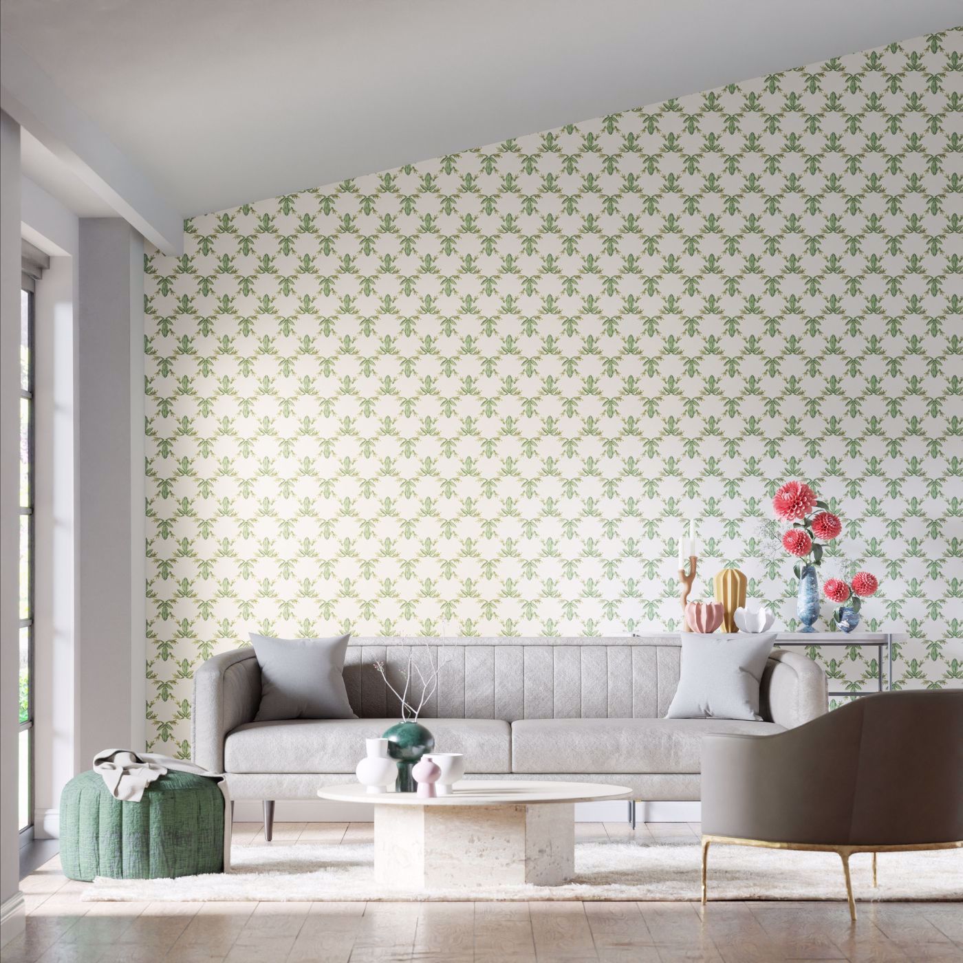 Wood Frog Wallpaper - Forest/Chalk - Harlequin - HC4W113011