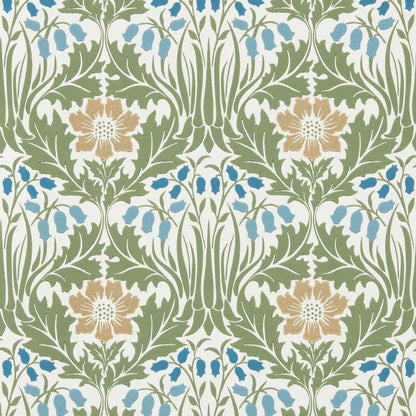 Woodbell & Anemone Wallpaper - Woad/Nettle - Morris & Co - 217572 - Premier Wallcovering