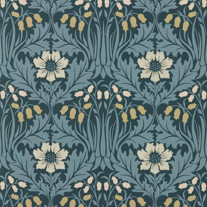 Woodbell & Anemone Wallpaper - Indigo - Morris & Co - 217574 - Morris Wallpaper