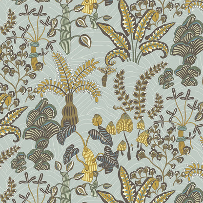 Woodland Floor Wallpaper - Celadon and Lemon - Josephine Munsey - JMW-101201 - Premier Wallcovering