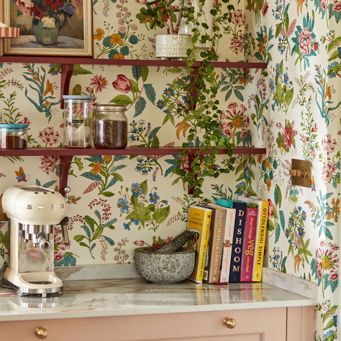 Woodland Floral Wallpaper - Lapis/Amethyst/Pearl - Harlequin - HSRW113059