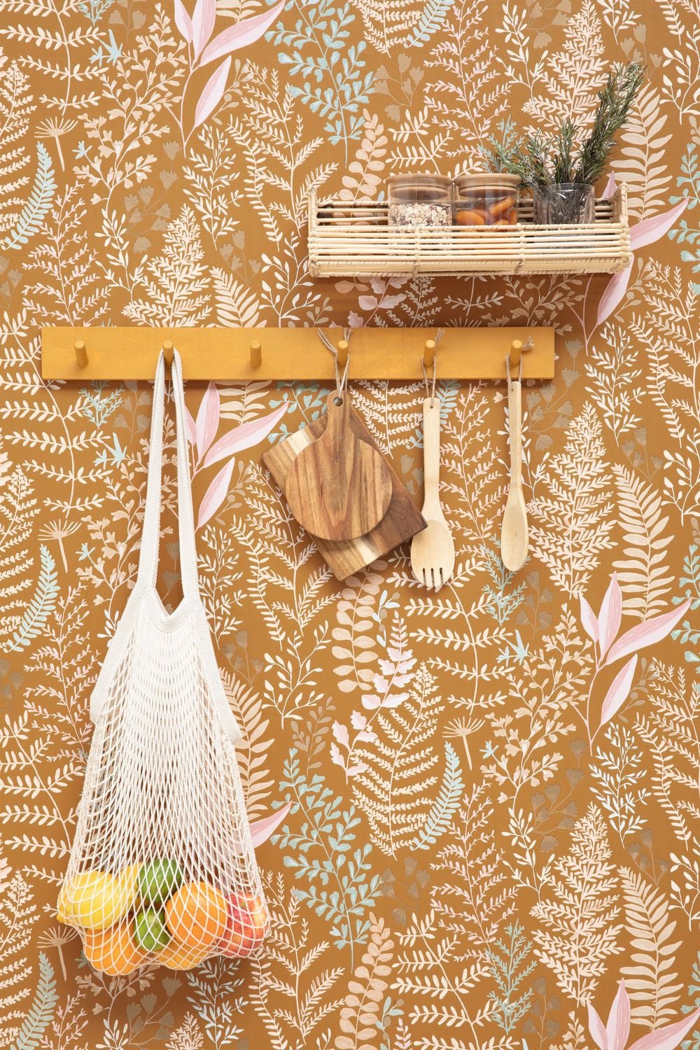 Woodland Wallpaper - Ocre Rose - Caselio - 102922347