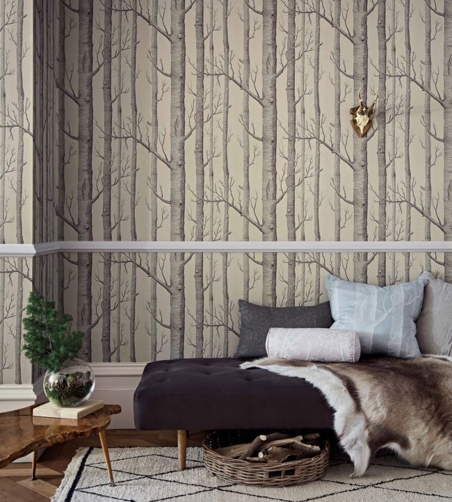 Woods Icons Wallpaper - Linen & Charcoal - 112/3009 - Cole & Son - Premier Wallcovering