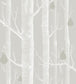 Woods & Pears Wallpaper - White & Metallic Silver on Grey - 95/5029 - Cole & Son - Premier Wallcovering