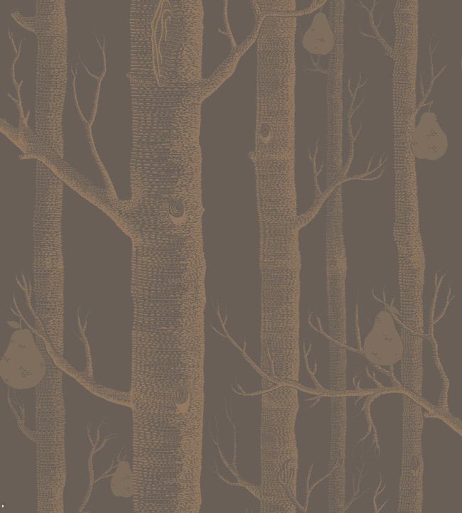 Woods & Pears Wallpaper - Metallic Bronze on Charcoal - 95/5028 - Cole & Son - Premier Wallcovering