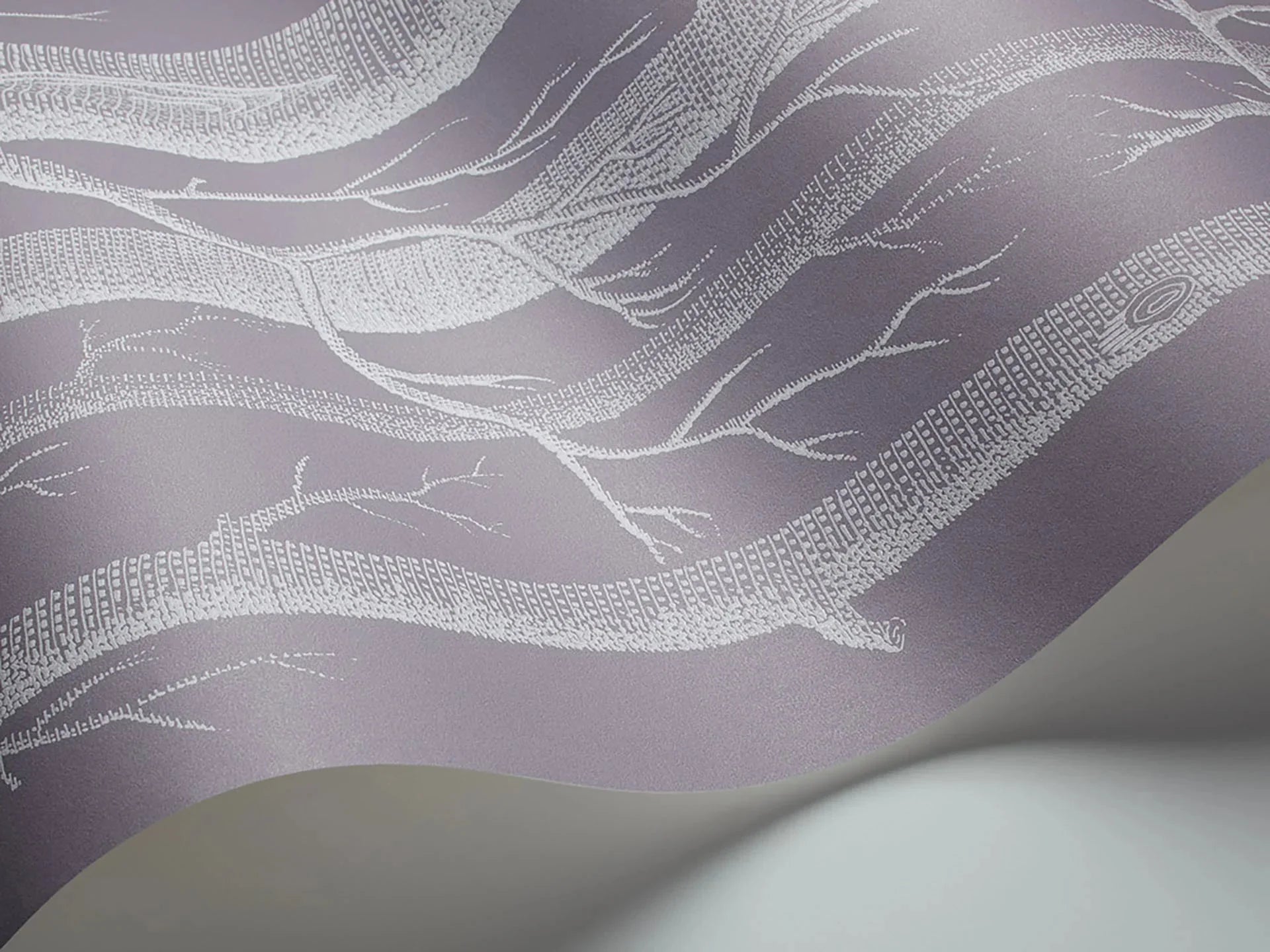 Woods Wallpaper - White on Lilac Grey - 69/12151 - Cole & Son - Premier Wallcovering