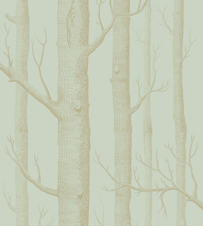 Woods Whimsical Wallpaper - Metallic Gold on Duck Egg - 103/5023 - Cole & Son - Premier Wallcovering