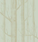 Woods Whimsical Wallpaper - Metallic Gold on Duck Egg - 103/5023 - Cole & Son - Premier Wallcovering