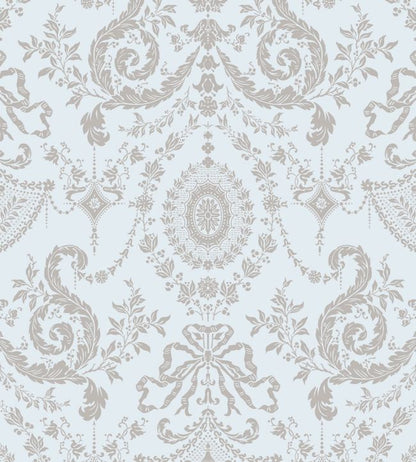 Woolverston Wallpaper - Metallic Gilver on Pale Seafoam - 88/10041 - Cole & Son - Premier Wallcovering