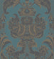 Wyndham Wallpaper - Metallic Gilver & Dark Viridian on Petrol - 94/3017 - Cole & Son - Premier Wallcovering
