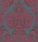 Wyndham Wallpaper - Ruby & Charcoal on Slate Grey - 94/3018 - Cole & Son - Premier Wallcovering