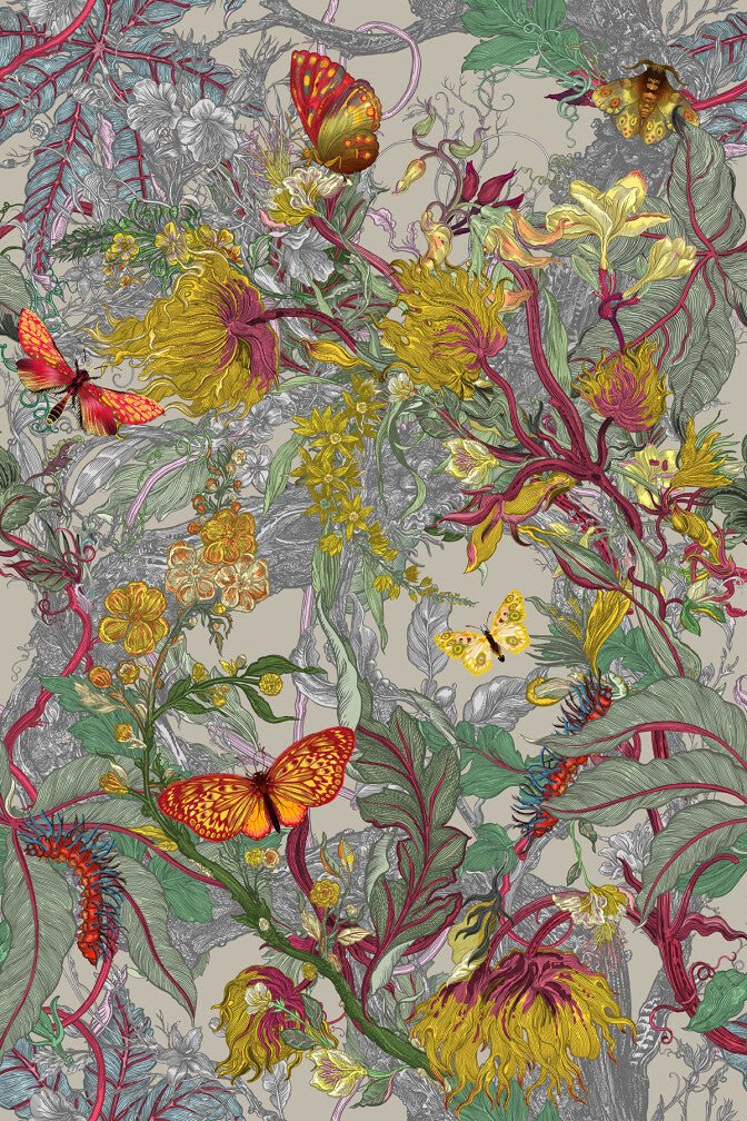 XL Jungle Modular Wallpaper Panels - Gossypium - Timorous Beasties - JNGL/XLJNGLP/SMCA/03/A - Premier Wallcovering