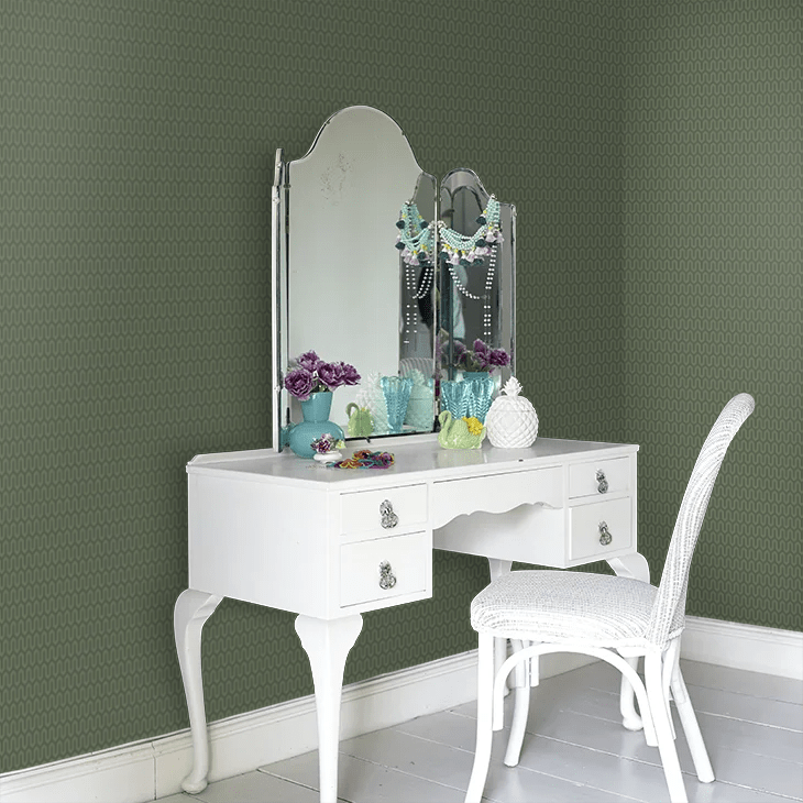 Ypsilon Wallpaper - Dark Green - Boråstapeter - 1989 - Premier Wallcovering