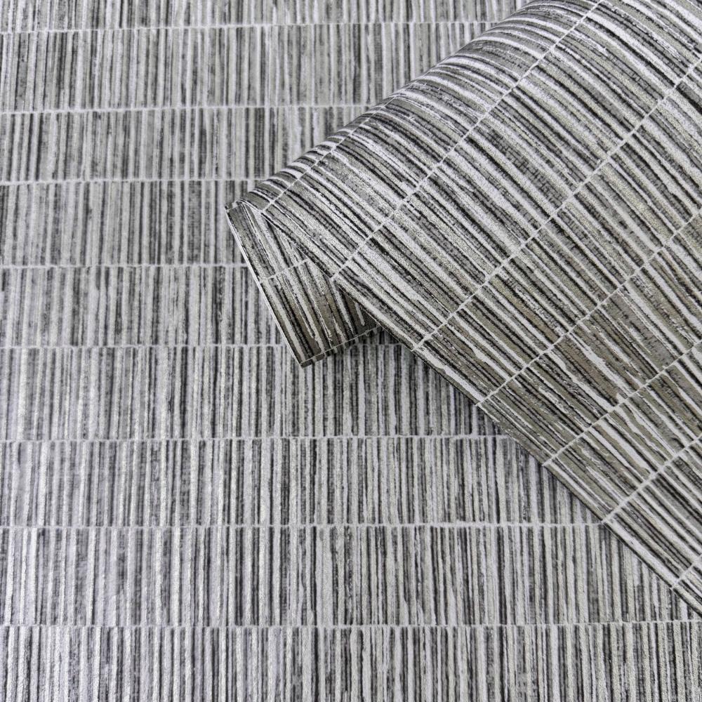Zen Bamboo Screen Wallpaper - Charcoal Grey - Galerie - DWP0362 - 07 - Premier Wallcovering